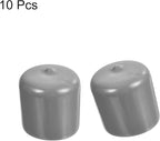 uxcell 10pcs Rubber End Caps 33mm ID Vinyl Round End Cap Cover Screw Thread Protector Light Grey