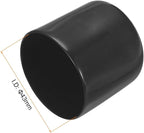 uxcell 4pcs Rubber End Caps 43mm ID Vinyl Round End Cap Cover Screw Thread Protectors Black, 40mm Height