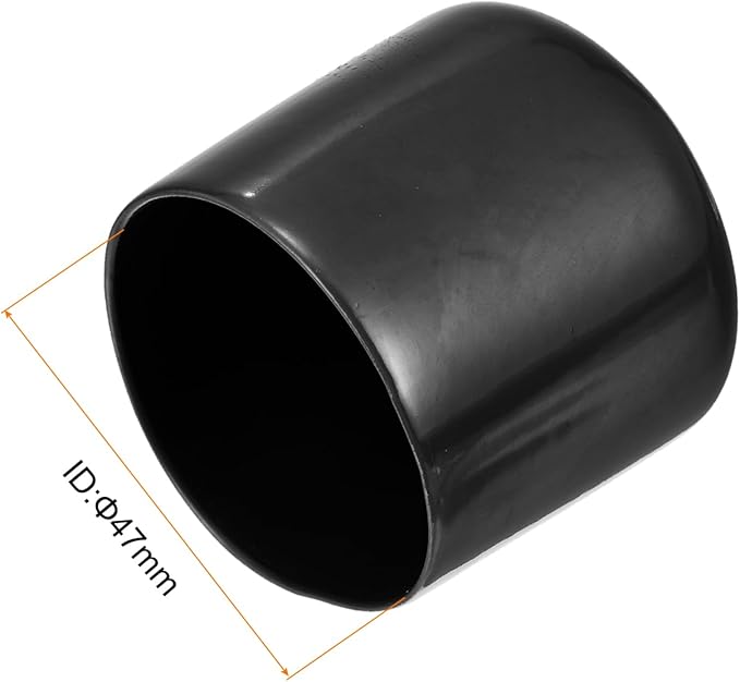 uxcell 5pcs Rubber End Caps 1 7/8"(47mm) ID Vinyl PVC Round Tube Bolt Cap Cover Screw Thread Protectors Black