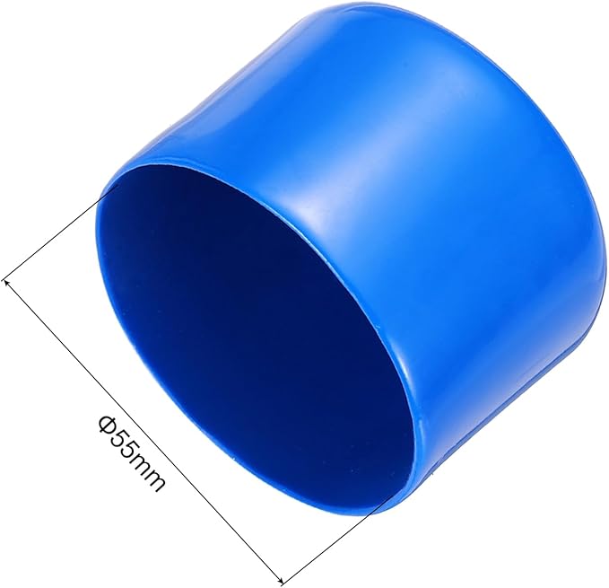 uxcell 5pcs Rubber End Caps 55mm(2.2 Inch) ID Vinyl PVC Round Tube Bolt Cap Cover Screw Thread Protectors Blue
