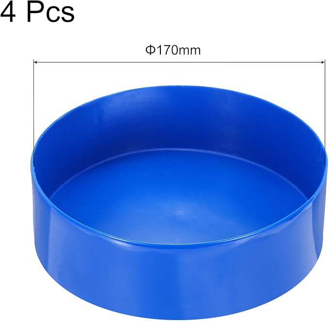 uxcell 4pcs Rubber End Caps 170mm(6.7 Inch) ID Vinyl Round End Cap Cover Screw Thread Protectors Blue, 50mm Height