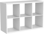Fencer Wire 13-Inch Cube Storage Organizer Shelf, with Extra Thick Exterior Edge, Room Open Storage Shelf Divider, Bookcase, 6-Cube / 8-Cube / 9-Cube, Colors Available in Rustic Grey Oak and White