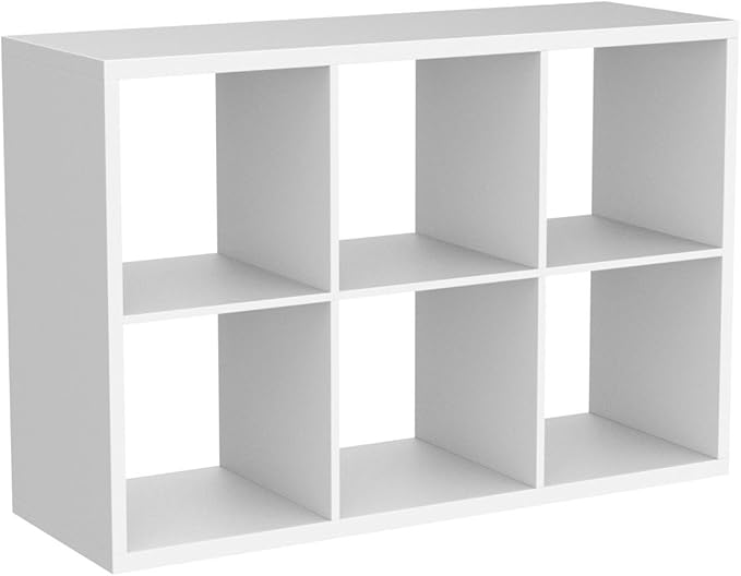 Fencer Wire 13-Inch Cube Storage Organizer Shelf, with Extra Thick Exterior Edge, Room Open Storage Shelf Divider, Bookcase, 6-Cube / 8-Cube / 9-Cube, Colors Available in Rustic Grey Oak and White