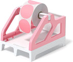 MUNBYN Label Holder for Rolls and Fan-Fold Labels, Thermal Sticker Roll Holder for Desktop Thermal Printer Shipping Supplies Industrial Paper, Pink