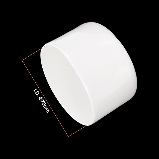 uxcell 4pcs Rubber End Caps 70mm ID Vinyl Round End Cap Cover Screw Thread Protectors White, 40mm Height