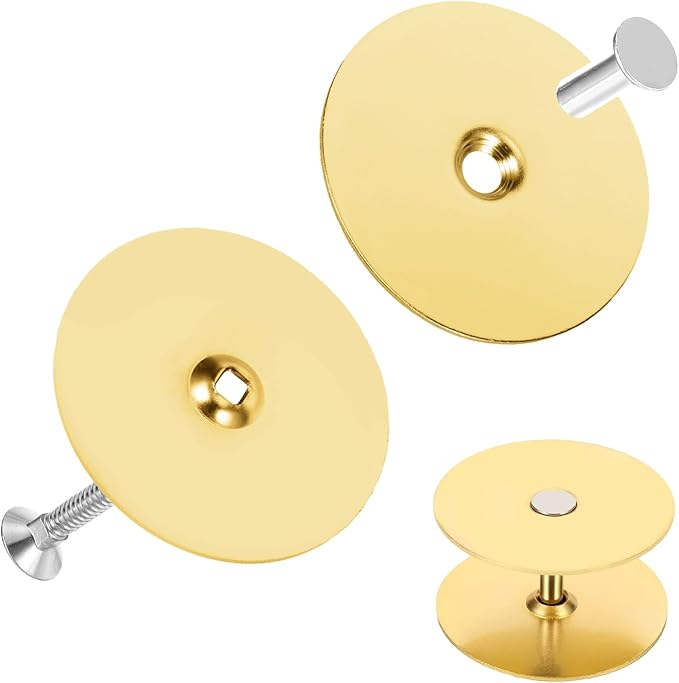 Door Hole Cover Plate, Door Knob Cover Door Knob Plate 2-5/8" Diameter Gold Door Knob Covers Door Hole Filler Plate for Home Security