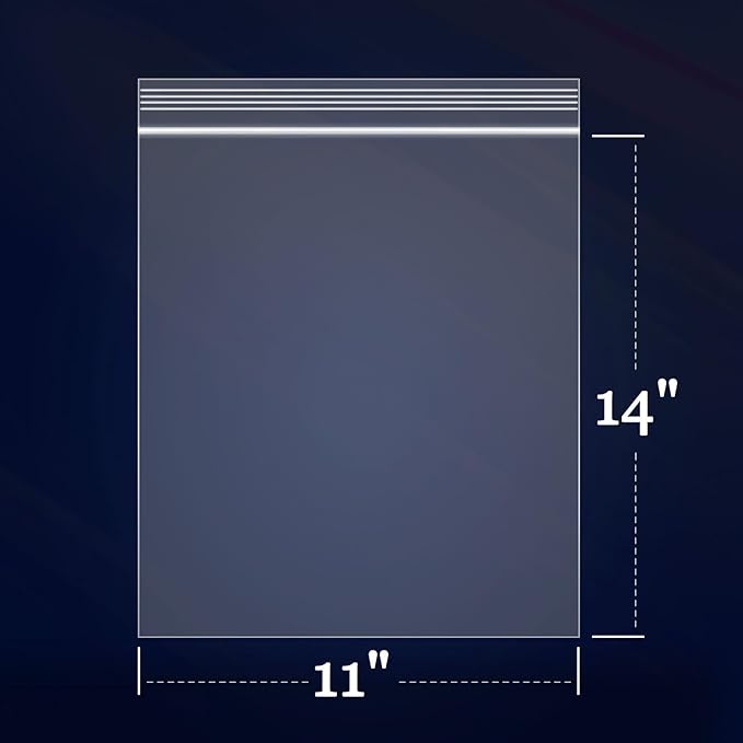 iMailer - 500 Count - 11" x 14" Large Zip Bags - 2 Mil Reclosable Zip Plastic Poly Bags with Lock Seal Zipper for Prints, Photos, Documents, Clothing, T-Shirt