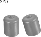 uxcell 5pcs Rubber End Caps Protective Caps 24mm ID Vinyl PVC Round Tube Bolt Cap Cover Screw Thread Protectors Light Gray