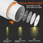 EAGLOD 15W LED H Track Lighting Heads,Focusing Track Light Head for Accent Retail Artwork, Linear Track Light H Type -4000K Daylight 120V Beam Angle 15 to 60 Degrees Halo Type 6 Pack (White)