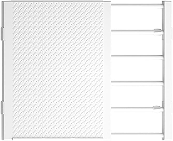 Extendable Closet Shelf Tension Rod Adjustable Clothes Hanger DIY Cabinet Storage Holder Wardrobe Organizer Dividers Shoe Rack 16.54'' Width for Bathroom Kitchen Bookshelf - White
