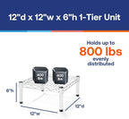 Shelving Inc. 12" d x 12" w Chrome Wire Shelving with 1 Tier Shelf, Weight Capacity 800lbs Per Shelf