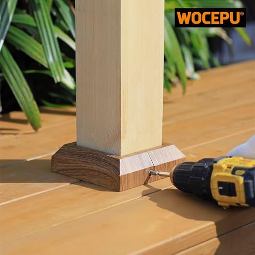 12 pcs 4"x4" (Actual: 3.5"x3.5") Aluminum Deck Post Base Cover, for Deck railings, Stairs, Patios, Porches Split Deck Post Skirt (Walnut Wood)