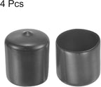 uxcell 4pcs Rubber End Caps 31mm(1 1/4") ID Vinyl Round End Cap Cover Screw Thread Protectors Dark Grey, 30mm Height