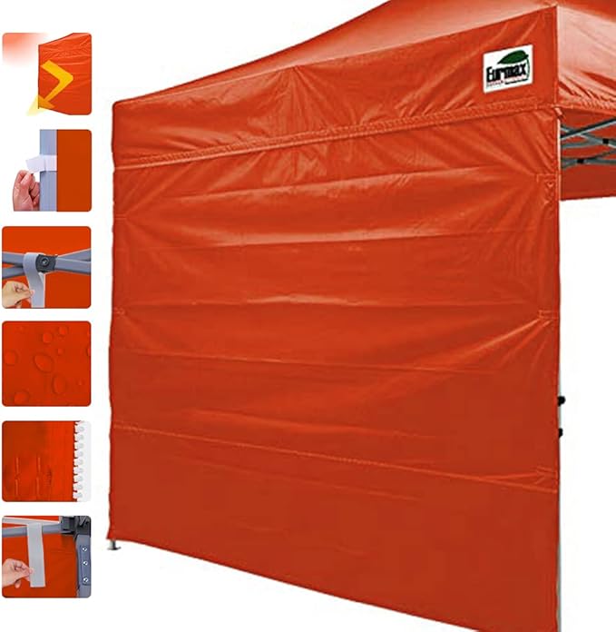 Eurmax USA Instant Canopy SunWall 10x10 Canopy Wall Sidewall Canopy Tent Sidewalls for Pop Up Canopy Tent,1 Pack Sidewall Only (Orange)