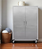Heavy Duty Storage Solid Stainless Steel Cabinet with Lockable, Adjustable Shelf, Metal Garage Organizer (Granite, 48" W x 18" D x 72" H)
