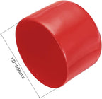 uxcell 4pcs Rubber End Caps 56mm ID Vinyl Round End Cap Cover Screw Thread Protectors Red, 40mm Height