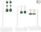 GemeShou 3pcs clear earring stand jewelry display for show, acrylic earring holder hanger for women, small earring jewelry display for selling Photo【Acrylic Earring L Stand-3pcs 】
