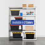 SafeRacks Modular Garage Shelving - 5 Tier Storage Shelves, Tall Metal Rack Shelves for Storage, Heavy Duty Steel Shelf Organizer for Garage, Or Kitchen Pantry (White, 18 x 48 x 72)