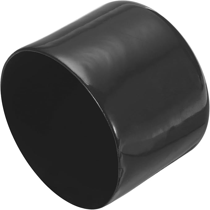 uxcell 4pcs Rubber End Caps 53mm ID Vinyl Round End Cap Cover Screw Thread Protectors Black, 40mm Height