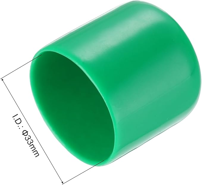 uxcell 10pcs Rubber End Caps 33mm(1 5/16") ID Vinyl Round End Cap Cover Screw Thread Protectors Dark Green