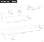 Acrylic Wall Shelves 36 24 12 Inches, Clear Floating Shelf for Wall, Wall Mounted Display Shelves for Plants, Radio, Funko Pop, Stuffed Animal, Books, Clock, Cosmetics, Toiletries