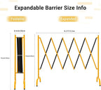 Easily Assembled Expandable Metal Barricade, Portable Safety Barrier with Casters, Flexible Fence Mobile Barrier Gate, Adjustable Traffic Fence, 8.2 Feet, Yellow and Black