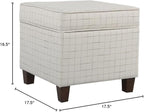 Homepop Home Decor | K7342-F2236 | Classic Square Storage Ottoman with Lift Off Lid | Ottoman with Storage for Living Room & Bedroom, Natural Windowpane Large