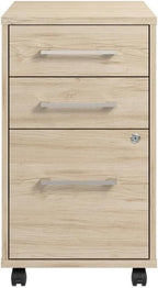 Bush Business Furniture Hustle 3 Drawer Rolling File Cabinet in Natural Elm, Mobile Document Storage for Home and Professional Office