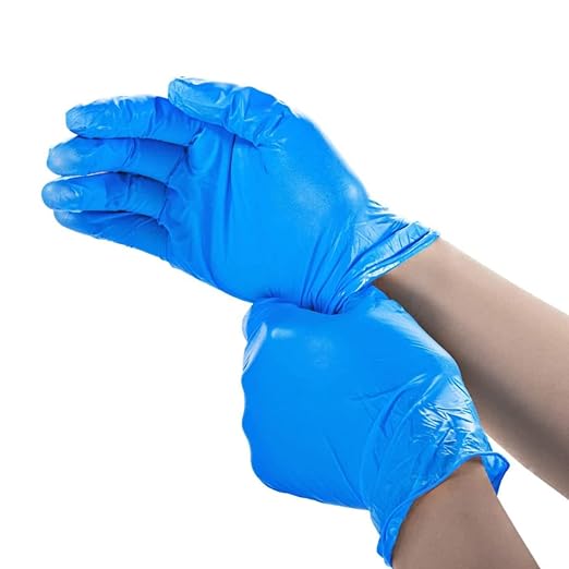 Basic Medical Synmax Vinyl Exam Gloves - Latex-Free & Powder-Free - Large, BMPF-3003 Blue 2 Boxes of 100