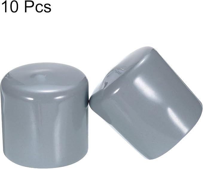 uxcell 10pcs Rubber End Caps 42mm(1.7") ID Vinyl Round End Cap Cover Screw Thread Protectors Grey