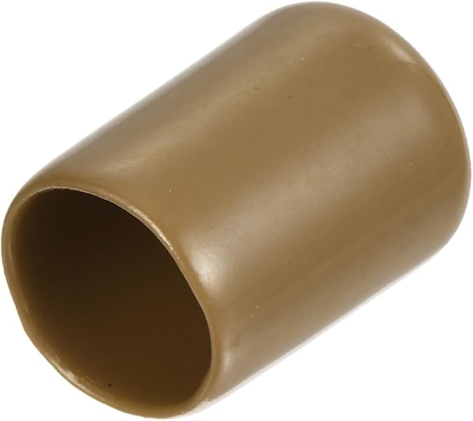 uxcell 20pcs Rubber End Caps 14.5mm ID Vinyl PVC Round Tube Bolt Cap Cover Screw Thread Protectors Light Brown