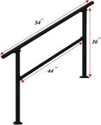 Handrails for Outdoor Steps,1-4 Step Stair Handrail & Indoor Stair Railing Kit，Black Railings for Outdoor Steps and Hand Rails for Seniors for Porch（4 Step）