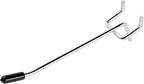 L Shape Pegboard Hooks, 4 Inch 50-Pack, Sturdy Galvanized Metal, Suitable for 1/4 and 1/8 Inch, Rubber Tipped, For Garage, Office, Kitchen, Store (Silver)