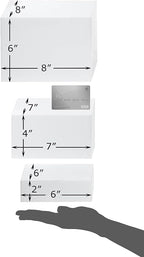 Red Co. Set of 3 Glossy White Acrylic Cube Display Nesting Risers with Hollow Bottoms