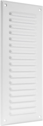 Vent Systems – 3.35 x 9.84 Inch (Inner) White Metal Rectangular Soffit Air Vent Grille Cover, Register Vent Deflector Louver Built-in Mesh HVAC For Bathroom Home Office Kitchen 4.92" x 11.61" (Outer)