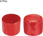 uxcell 4pcs Rubber End Caps 51mm ID Vinyl Round End Cap Cover Screw Thread Protectors Red, 40mm Height