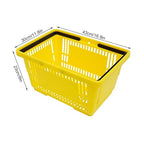 12Pcs 18L Shopping Baskets with Handles, Portable Plastic Retail Grocery Baskets Large Capacity for Stores, Supermarket, Retail, Groceries Shopping (Yellow)