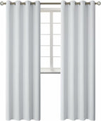 BGment Room Darkening Curtains 95 Inches Long - Grommet Thermal Insulated Drapes Window Treatment Curtains for Bedroom, 2 Panels, 52 x 95 Inch, Greyish White