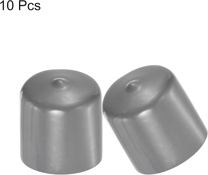 uxcell 10pcs Rubber End Caps 39mm ID Vinyl Round End Cap Cover Screw Thread Protectors Dark Grey