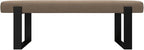 VANT Upholstered Bed Bench - Ribbed Taupe - Matte Black - Contemporary Modern, Bedroom Bench Seat, Hallway, or Entryway