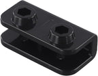 Replacement Connector for Pop-Up Gazebo, Rectangular Bracket Set Compatible with Tent Gazebo, 2-Way Fit, Black, Fits Glass Fiber Support Pole, 1/4 Pack(1Pc)