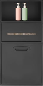 Stainless Steel Shower Niche with Trash Can Stainless Recessed Storage Cabinet Black 26 * 11.8 No Tile Needed Wall Niche Recessed Toilet Paper Holder for Kitchen Living Room Bedroom Hotel