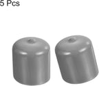 uxcell 5pcs Rubber End Caps Protective Caps 30mm ID Vinyl PVC Round Tube Bolt Cap Cover Screw Thread Protectors Light Gray