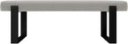 VANT Upholstered Bed Bench - Zigrino Oyster - Matte Black - Contemporary Modern, Bedroom Bench Seat, Hallway, or Entryway