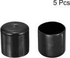 uxcell 5pcs Rubber End Caps 1 3/4"(44mm) ID Vinyl PVC Round Tube Bolt Cap Cover Screw Thread Protectors Black