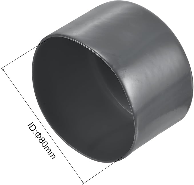 uxcell 10pcs Rubber End Caps 80mm ID Vinyl Round End Cap Cover Screw Thread Protector Dark Grey