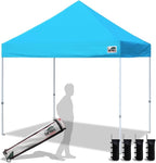 Eurmax USA Standard 10x10ft Patio Pop Up Canopy Tent for Outdoor Events Commercial Instant Canopies with Heavy Duty Roller Bag,Bonus 4 Canopy Sand Bags (Sky Blue)