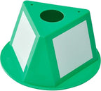 Global Industrial Inventory Control Cone W/Dry Erase Decals, 10" L x 10" W x 5" H, Green, Lot of 5