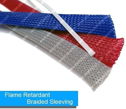 Electriduct 1.75" PET Expandable Braid Sleeving Flame Retardant Flexible Wire Mesh for Cord Management and Cable Protection - 10 Feet - Blue