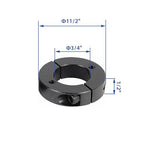 (4-Pack) Shaft Collar 3/4" Bore, 1045 Steel Double Split Clamp-On Shaft Collars Style, 1-1/2" OD, 1/2" Thickness, with M4 Set Screws